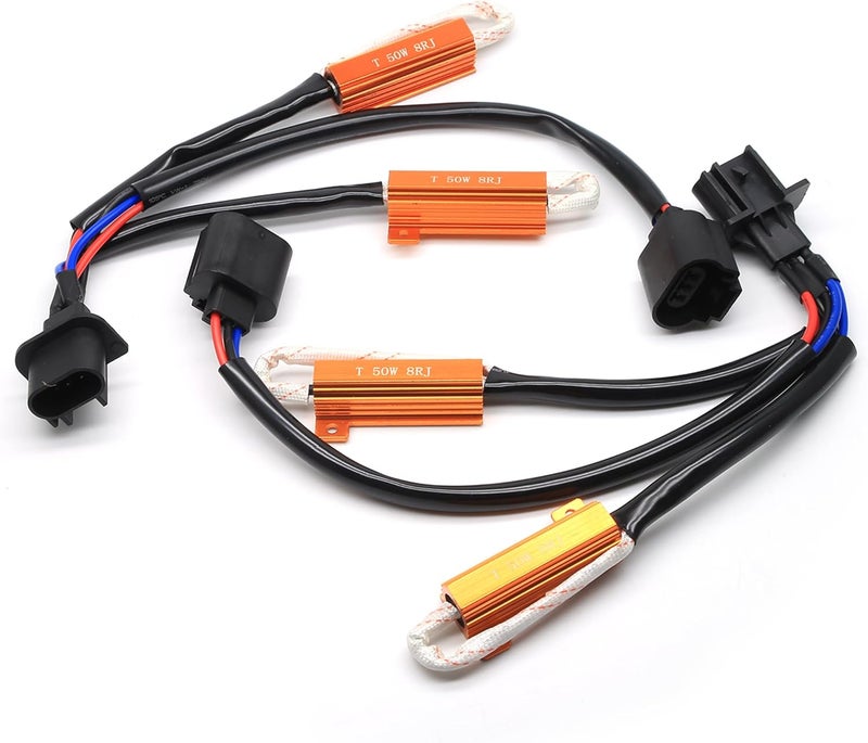 Reno H13/9008 Canbus Resistor Kits for LED Fog Light Bulbs Anti-Flicker Error Elimination, Pack of 2 - Image 1